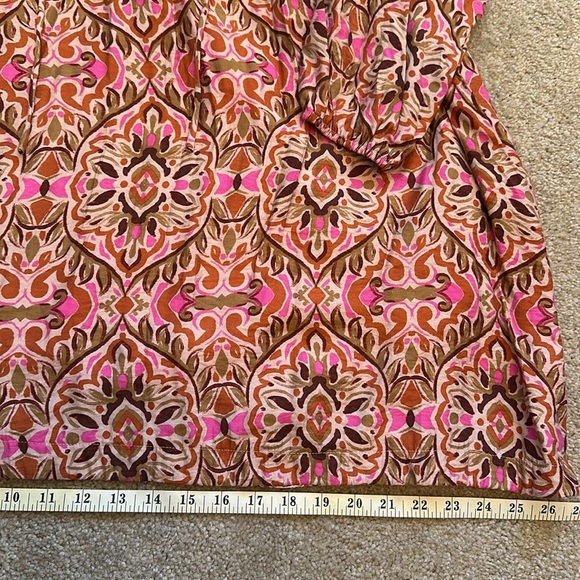 TCEC Pink Abstract Patterned Long Sleeve Loose Dress Size Medium with Pockets - Picture 7 of 11